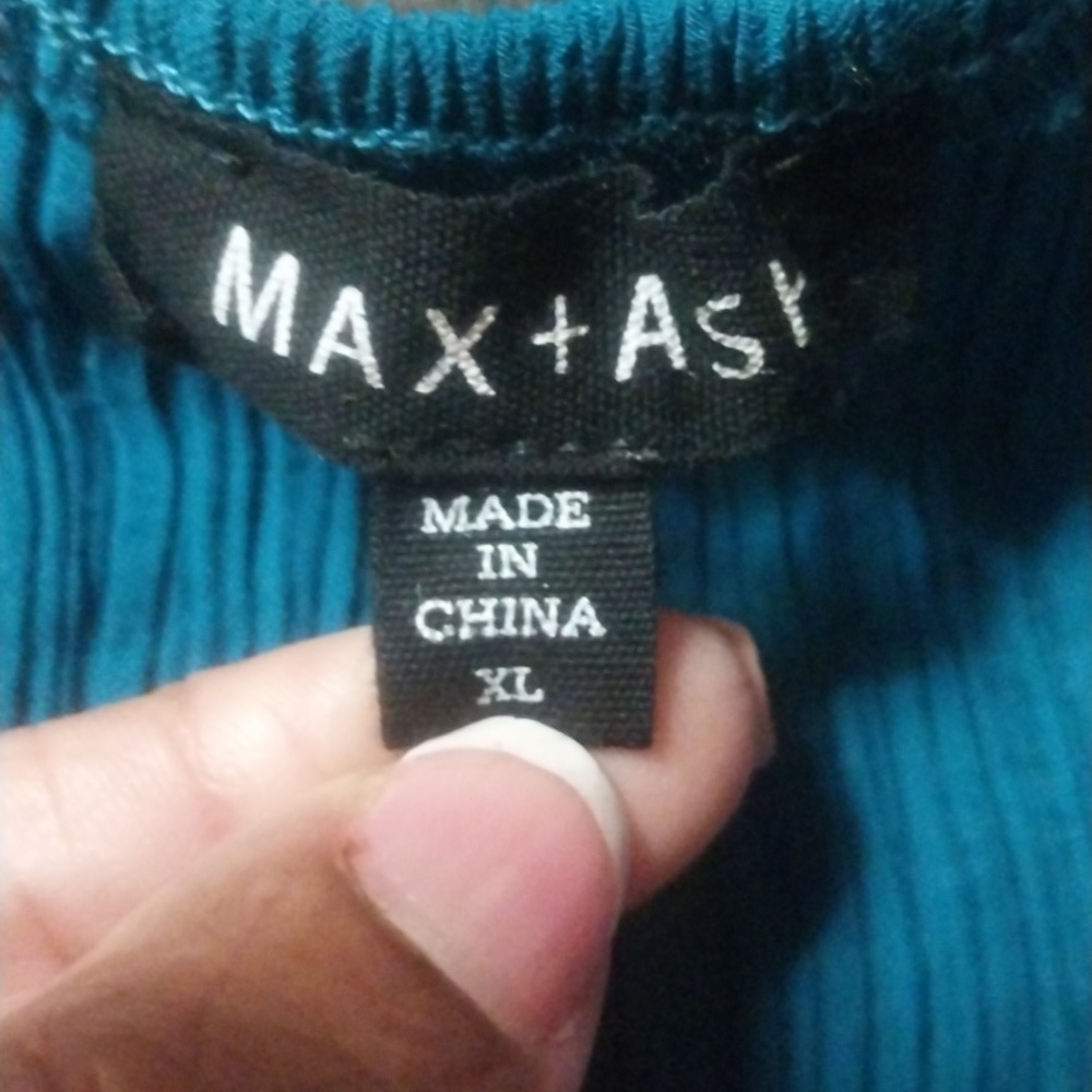 Max + Ash Teal Emerald Green Smocked Gauzy Tiered Puff Sleeve Maxi Dress Boho - Picture 7 of 8